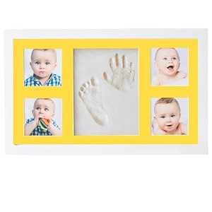 babies bloom baby clay handprint amp footprint kit with frame for newborn non toxic and baby friendly clay baby gifting baby shower name ceremony yellow