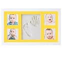 BABIES BLOOM Baby Clay Handprint &amp; Footprint kit with Frame For Newborn, Non Toxic and baby friendly clay, baby gifting, baby shower, name ceremony (Yellow)