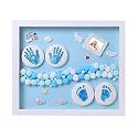 BABIES BLOOM - Baby Foot Printing Kit With Frame - Gift For Baby Shower Ceremony - Baby Hand And Foot Casting Kit (Led frame Yellow)