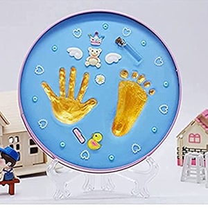 babies bloom baby hand and footprint kits for newborn babies collection round blue