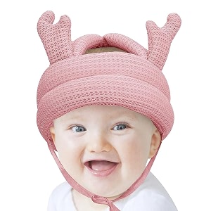 babies bloom toddler walking safety helmet head protector breathable headguard safety helmet pink 6-36 m