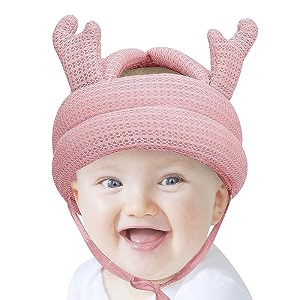 babies bloom toddler walking safety helmet head protector breathable headguard safety helmet 6-36 m pink