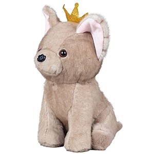 babique crown dog plush soft toy cute kids animal home decor boysgirlsbaby brown color 30 cm pack of 1