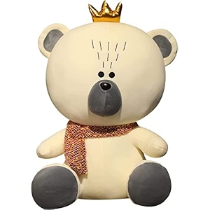 babique crown teddy plush soft toy cute kids animal home decor boysgirlsbaby 30 cm pack of 1