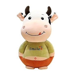 babique cute cow smiley plush soft toy cute kids animal home decor boysgirlsbaby 35 cm pack of 1