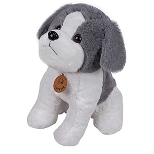 babique doggy plush soft toy cute kids animal home decor boysgirlsbaby grey color 35 cm pack of 1