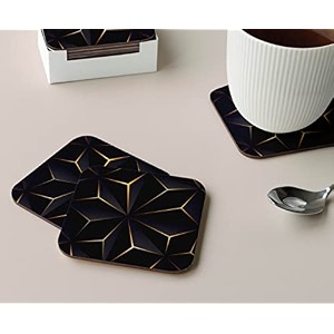babique tea coaster set printed  mdf wood material coasters for home and kitchen office table dining table home decor set of 4 ct-35