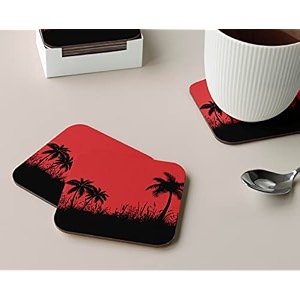 babique tea coaster set printed  mdf wood material coasters for home and kitchen office table dining table home decor set of 4 ct-1