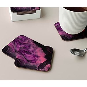 babique tea coaster set printed  mdf wood material coasters for home and kitchen office table dining table home decor set of 4 ct-17