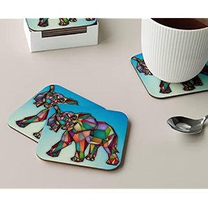 babique tea coaster set printed  mdf wood material coasters for home and kitchen office table dining table home decor set of 4 ct-60