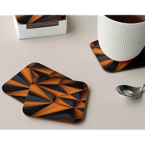 babique tea coaster set printed  mdf wood material coasters for home and kitchen office table dining table home decor set of 4 ct-5