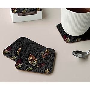 babique tea coaster set printed  mdf wood material coasters for home and kitchen office table dining table home decor set of 4 ct-33