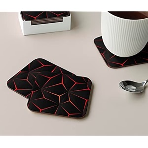 babique tea coaster set printed  mdf wood material coasters for home and kitchen office table dining table home decor set of 4 ct-21