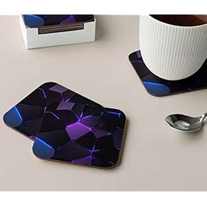 babique tea coaster set printed  mdf wood material coasters for home and kitchen office table dining table home decor set of 4 ct-38