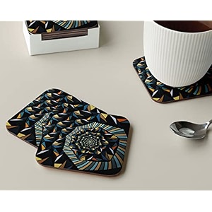 babique tea coaster set printed  mdf wood material coasters for home and kitchen office table dining table home decor set of 4 ct-42