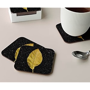 babique tea coaster set printed  mdf wood material coasters for home and kitchen office table dining table home decor set of 4 ct-32