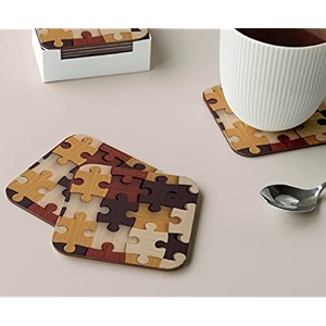 babique tea coaster set printed  mdf wood material coasters for home and kitchen office table dining table home decor set of 4 ct-46