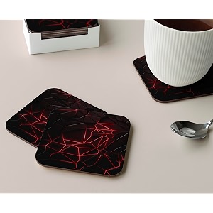 babique tea coaster set printed  mdf wood material coasters for home and kitchen office table dining table home decor set of 4 ct-24