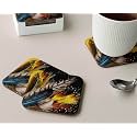 Babique Tea Coaster Set Printed , MDF Wood Material Coasters for Home and Kitchen, Office Table, Dining Table, Home Decor (Set of 4) CT-19
