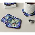 Babique Tea Coaster Set Printed , MDF Wood Material Coasters for Home and Kitchen, Office Table, Dining Table, Home Decor (Set of 4) CT-54