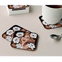 Babique Tea Coaster Set Printed , MDF Wood Material Coasters for Home and Kitchen, Office Table, Dining Table, Home Decor (Set of 4) CT-8