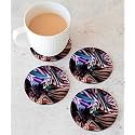 Babique Tea Coaster Set Printed , MDF Wood Material Coasters for Home and Kitchen, Office Table, Dining Table, Home Decor (Set of 4) CT-62