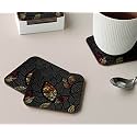 Babique Tea Coaster Set Printed , MDF Wood Material Coasters for Home and Kitchen, Office Table, Dining Table, Home Decor (Set of 4) CT-33