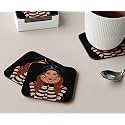 Babique Tea Coaster Set Printed , MDF Wood Material Coasters for Home and Kitchen, Office Table, Dining Table, Home Decor (Set of 4) CT-43
