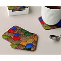 Babique Tea Coaster Set Printed , MDF Wood Material Coasters for Home and Kitchen, Office Table, Dining Table, Home Decor (Set of 4) CT-34