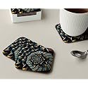 Babique Tea Coaster Set Printed , MDF Wood Material Coasters for Home and Kitchen, Office Table, Dining Table, Home Decor (Set of 4) CT-42