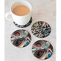 Babique Tea Coaster Set Printed , MDF Wood Material Coasters for Home and Kitchen, Office Table, Dining Table, Home Decor (Set of 4) CT-67