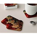 Babique Tea Coaster Set Printed , MDF Wood Material Coasters for Home and Kitchen, Office Table, Dining Table, Home Decor (Set of 4) CT-23