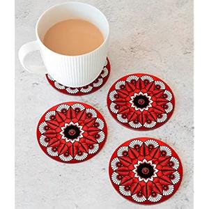 babique tea coaster set mandala art printed  mdf wood material coasters for home and kitchen office table dining table home decor 35x35 inches set of 6 design-17