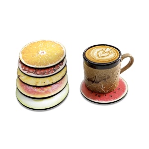 babique tea coaster set printed round mdf wood material coasters for home and kitchen office table dining table home decor 35x35 inches set of 6 design-10