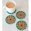 Babique Tea Coaster Set Mandala Art Printed , MDF Wood Material Coasters for Home and Kitchen, Office Table, Dining Table, Home Decor (3.5x3.5 inches, Set of 6) (Design-19)