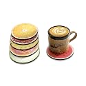 Babique Tea Coaster Set Printed Round, MDF Wood Material Coasters for Home and Kitchen, Office Table, Dining Table, Home Decor (3.5x3.5 inches, Set of 6) (Design-10)