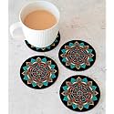 Babique Tea Coaster Set Mandala Art Printed , MDF Wood Material Coasters for Home and Kitchen, Office Table, Dining Table, Home Decor (3.5x3.5 inches, Set of 6) (Design-13)