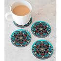 Babique Tea Coaster Set Printed Round , MDF Wood Material Coasters for Home and Kitchen, Office Table, Dining Table, Home Decor (Set of 4) CT-42