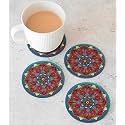 Babique Tea Coaster Set Mandala Art Printed , MDF Wood Material Coasters for Home and Kitchen, Office Table, Dining Table, Home Decor (3.5x3.5 inches, Set of 6) (Design-21)