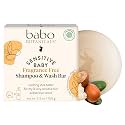 Babo Botanicals Sensitive Baby Fragrance-Free 2-in-1 Shampoo & Wash Bar - Shea Butter, Calendula & Aloe Vera - EWG Verified - Cruelty-Free - Vegan - Pediatrician Tested - For Babies & Kids