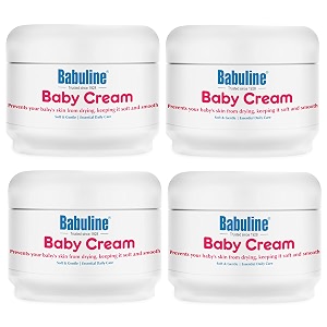 babuline baby cream for soft supple baby moisturized skin  baby body cream enriched with almond oil olive oil vitamin e  extra nourishing gentle formula - 50g x pack of 4