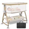 Baby Bassinet Bedside Sleeper, 4-in-1 Portable Bedside Crib with Mattress
