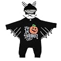 Baby Bat Costume My 1st Halloween Outfit Pumpkin Newborn Baby Boy Costume Black Bat Bodysuit Long Sleeve Romper With Hats