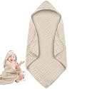 Hooded Baby Towels for Newborns - 100% Muslin Cotton Bath Towels,32x32Inch, Soft &amp; Absorbent, Large