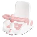 Obee Odee Baby Bath Seat with Sitting & Lying 2 Modes, 3-Speed Adjustment, Powerful Suction Cups, Infant Bathtub Chair with Washable Pillow, Folding and Hanging(Light Pink), (BB1002)