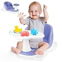 Baby Bath Seat with Tray for Babies 6 Months &amp; Up, Baby Bathtub Seat with Ultra Strong Suction Cups, Infant Bathtub Support Chair Soft Cushion &amp; Ergonomic Backrest, Ideal Gift for Infants (Blue)