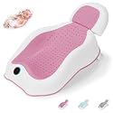 Baby Bath Support,Ideal for Babies Less Than 6 Months Old,with Thermometer-Adjustable Slope Newborn Bathtub, Baby tubs for Baby tubs for Newborn Essentials Must Haves (Pink)