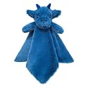 Baby Dark Blue Dragon Stuffed Animal Security Blanket, Plush Dinosaur Character Lovey Blanket, Baby Shower/Nursery Gift, Newborn Infant Toddler Snuggle Blankie for Girls Boys, 14 Inches