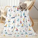 Baby Blanket Boats Childish for Boy Girl Newborn 30x40 Inch Toddler Infant Nursery Throw Blankets Double Layer Comfy Soft Plush Stroller Crib Quilt