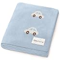 Baby Blanket for Boys 100% Cotton Buttery Soft Cozy Receiving Swaddle Stroller Blanket for Shower Gift Registry for Newborns, Infants, Toddlers (Cars - Baby Blue)